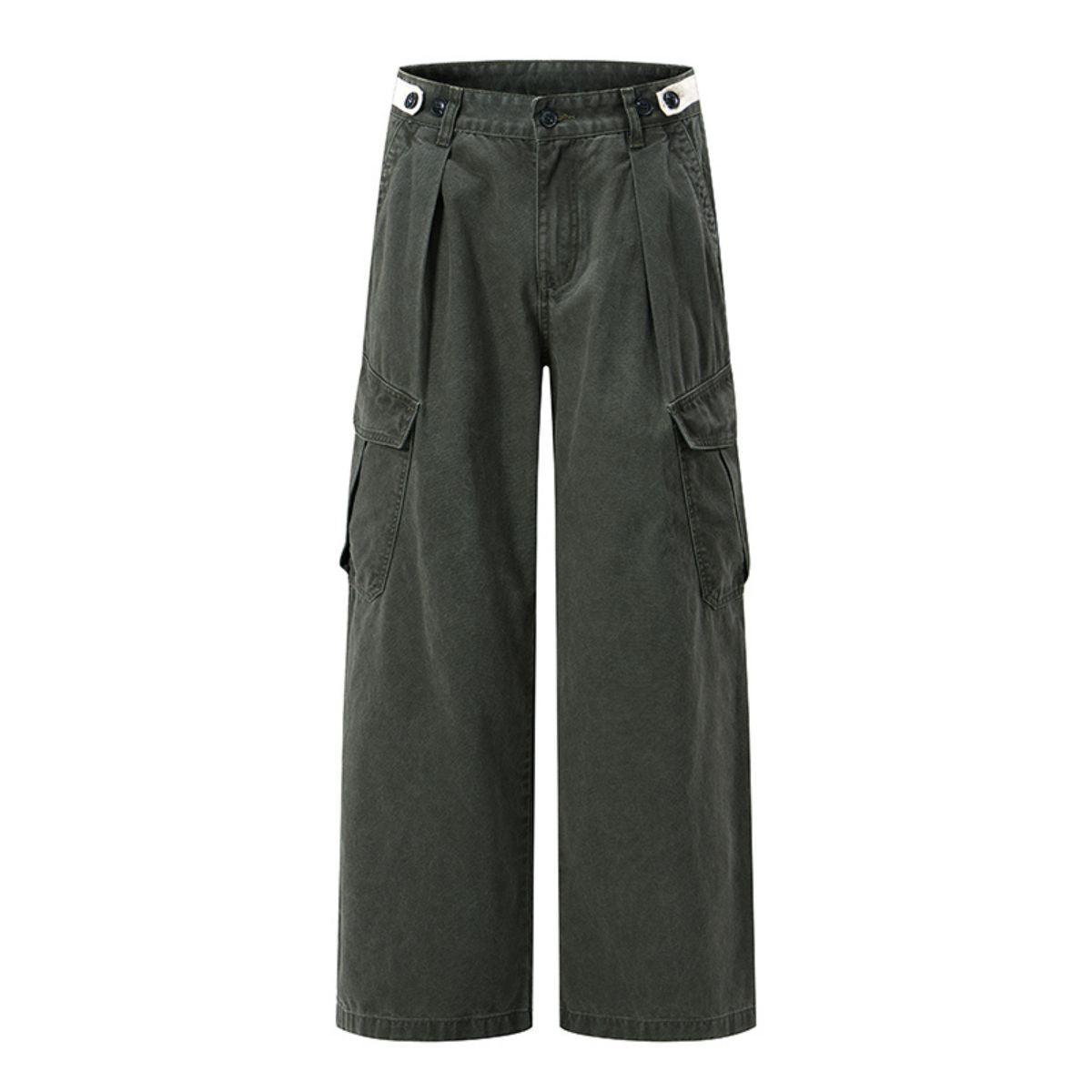 Pearl‑Canvas Martin Dark Green Cargo Pants