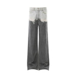 Streetwear Deconstructed Panel Stripe Flare Jeans