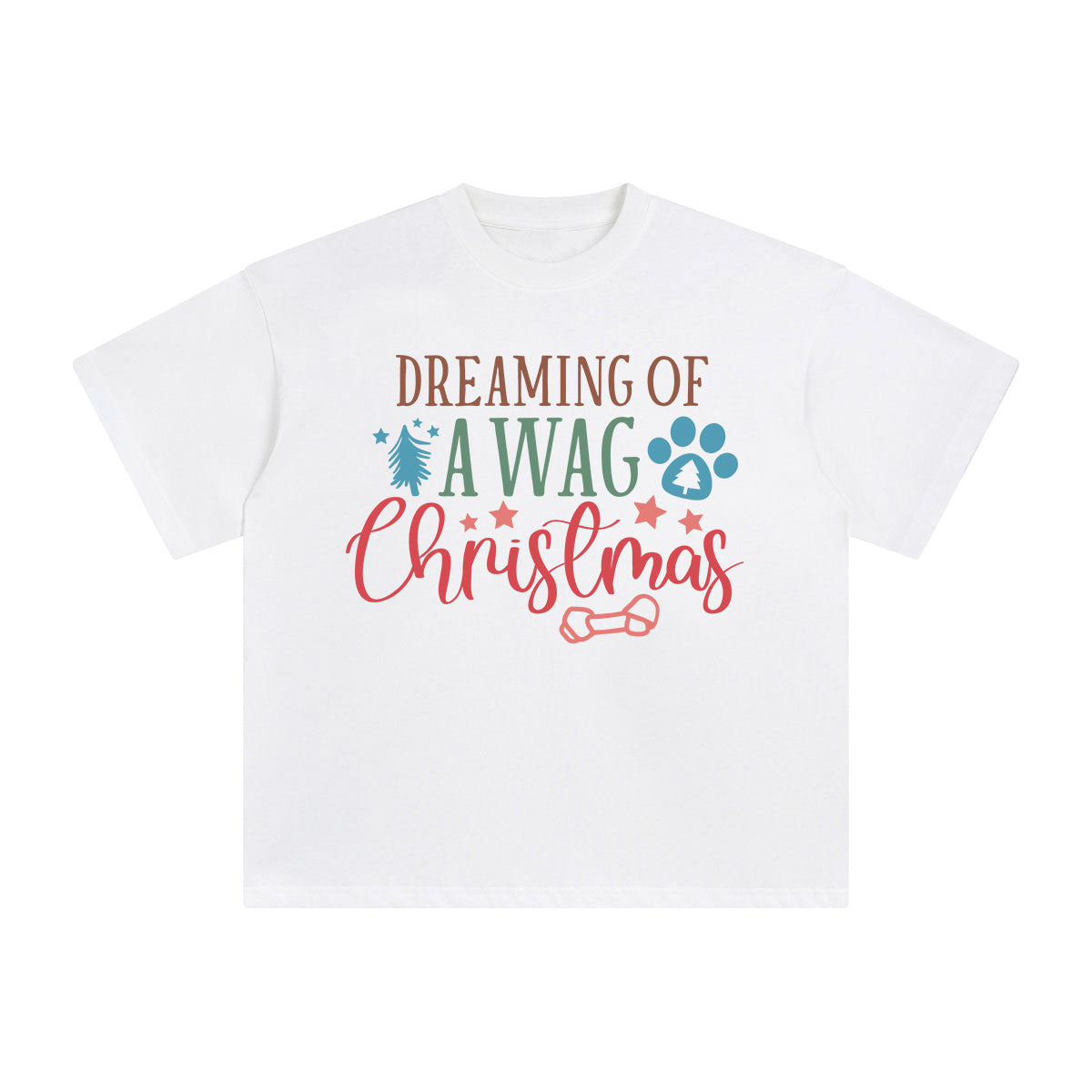 Dreaming Of A Wag Christmas Graphic Tee-INNBLAC Fashion Apparel