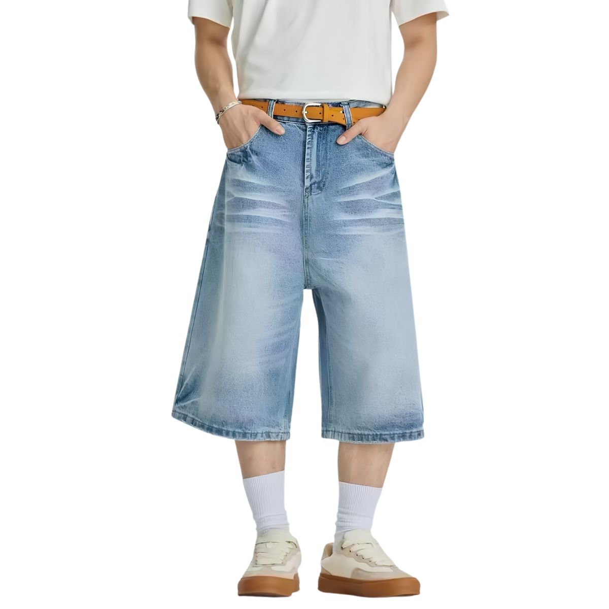 Bermudas con lavado vintage y salpicaduras de tinta