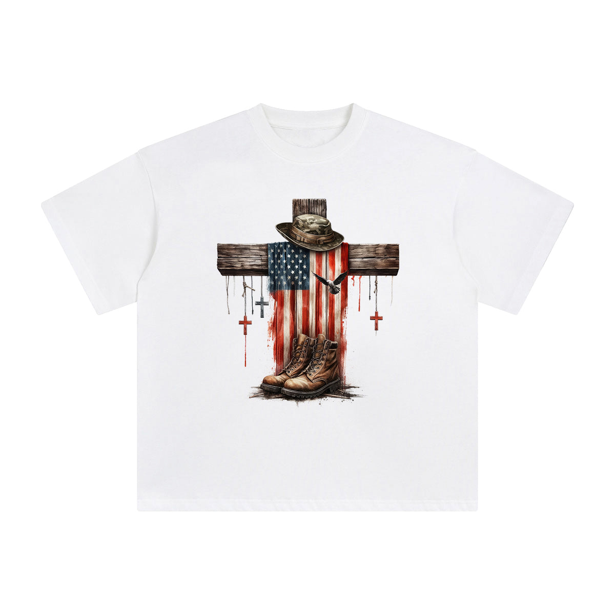 Memorial Day Cross Graphic Tee-INNBLAC Fashion Apparel