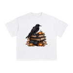 Halloween Book & Bird Graphic Tee-INNBLAC Fashion Apparel