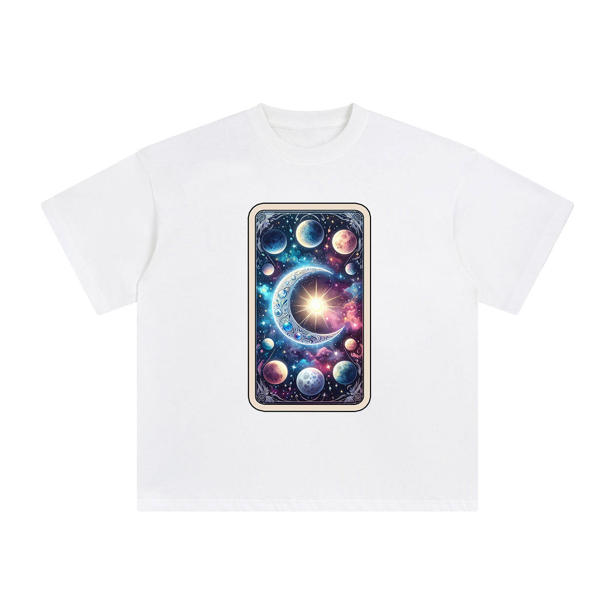 Mystical Moon Tarot Card Graphic Tee-INNBLAC Fashion Apparel