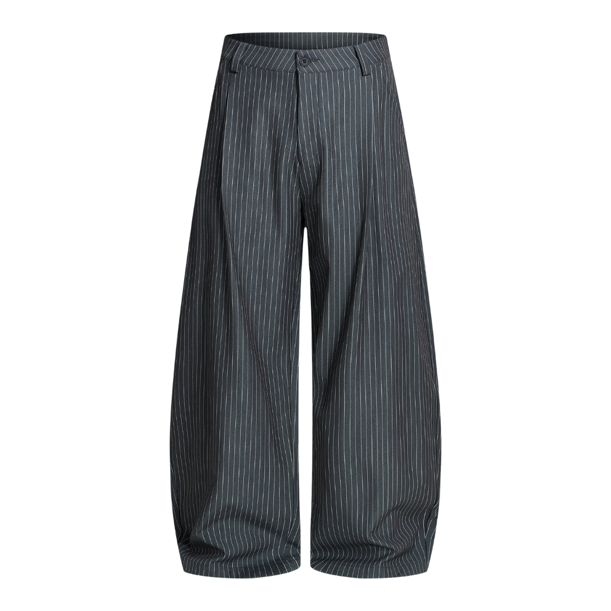 Vintage Stripe Barrel-Leg Tailored Trousers