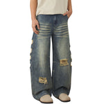 Smoke Rise Vintage Ripped Barrel-Leg Jeans