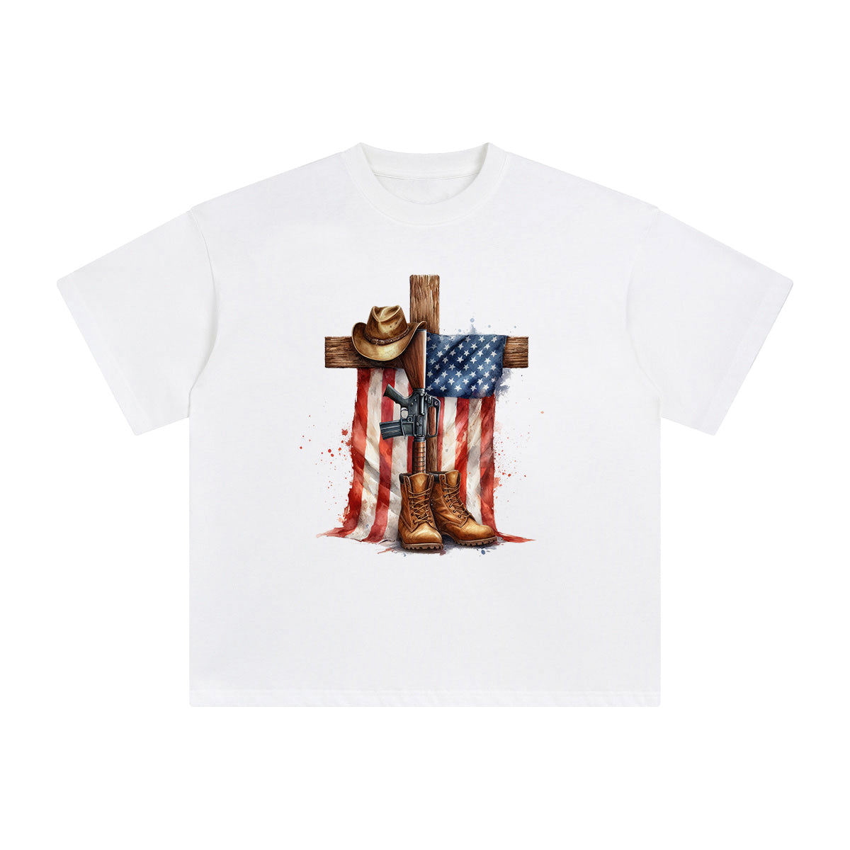 Memorial Day Cross Graphic Tee-INNBLAC Fashion Apparel