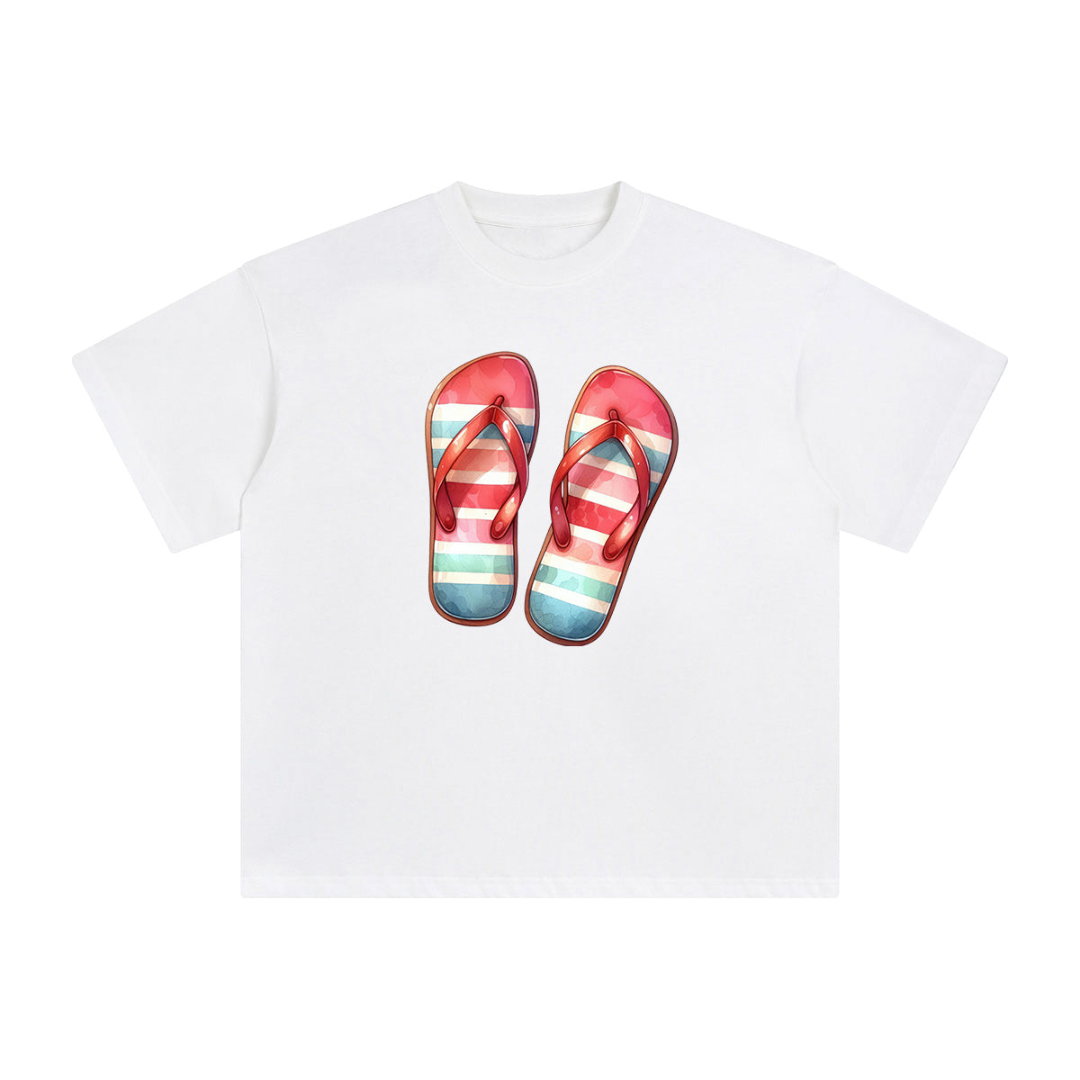 Summer Vacation Slippers Graphic Tee-INNBLAC Fashion Apparel