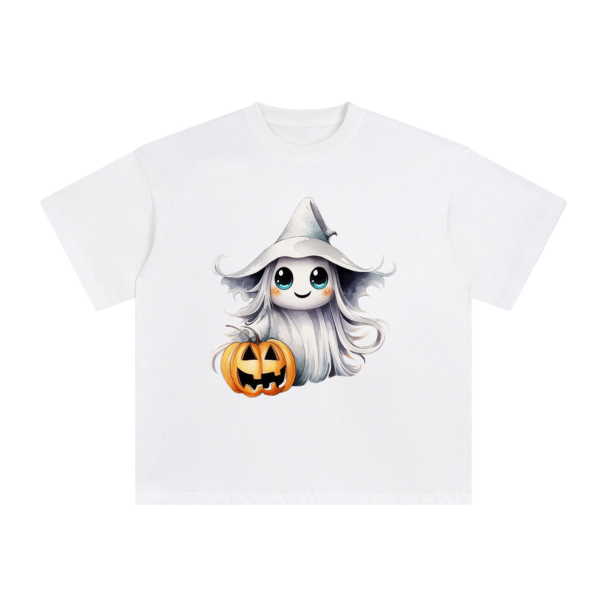 Ghost Witch & Pumpkin Graphic Tee-INNBLAC Fashion Apparel