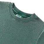 Camiseta de algodón lavado, corte entallado y cintura plisada, 8.4 oz