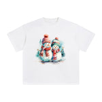 Christmas Couple Snowman Graphic Tee-INNBLAC Fashion Apparel
