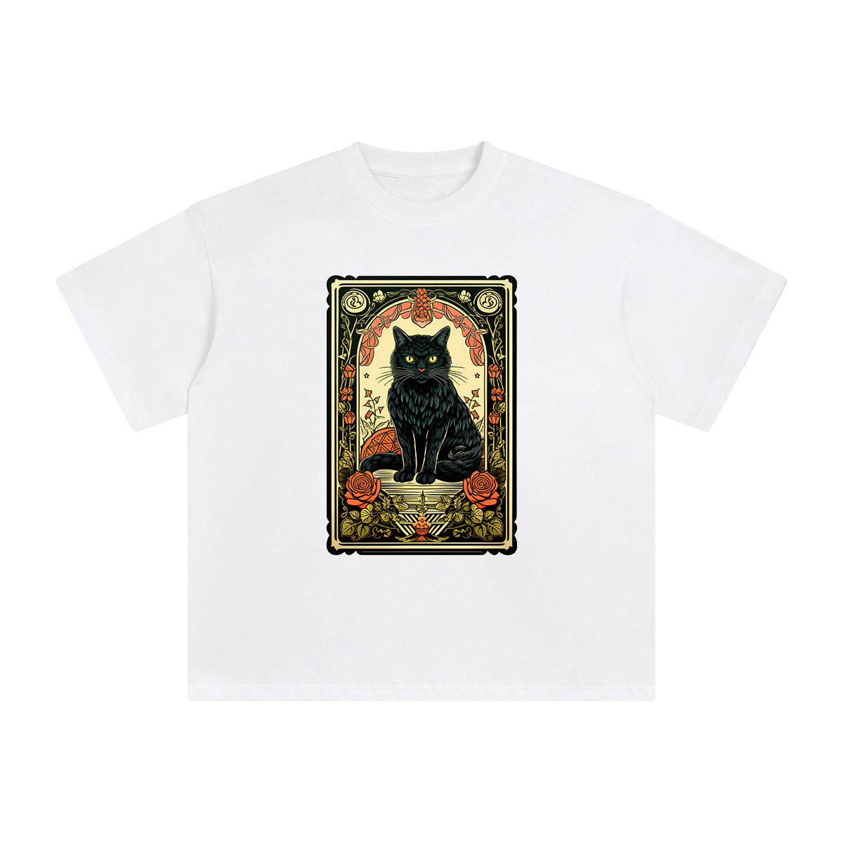 Cat Tarot Card Graphic Tee-INNBLAC Fashion Apparel