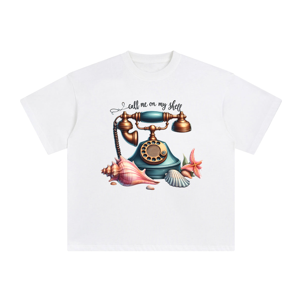 Call Me On My Shell Graphic Tee-INNBLAC Fashion Apparel