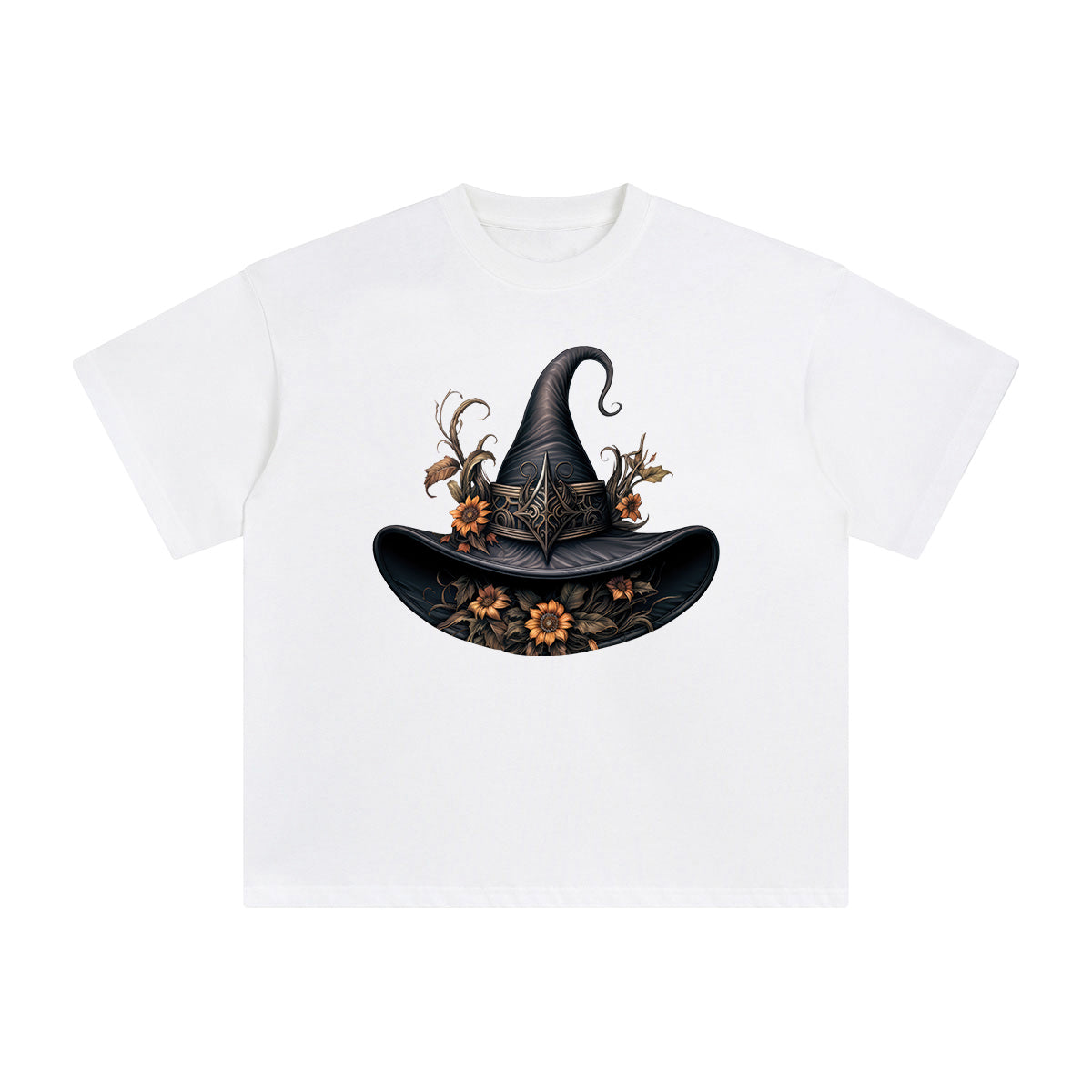 Halloween Witch Hat Graphic Tee-INNBLAC Fashion Apparel