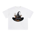 Halloween Witch Hat Graphic Tee-INNBLAC Fashion Apparel