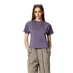 Camiseta de algodón de color liso para mujer de 7.8 oz