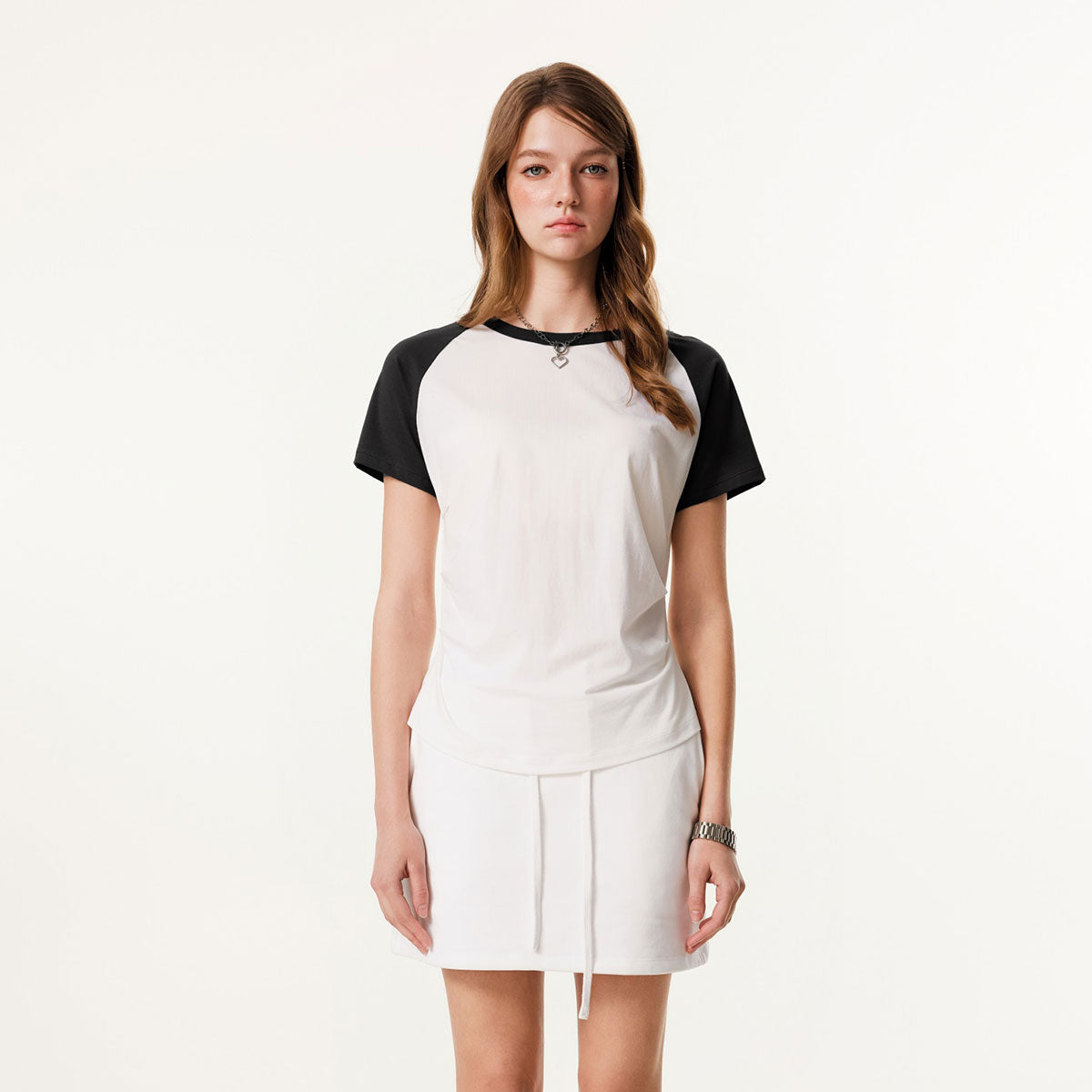 Raglan Cotton Pleated-Waist Tee 4.5oz
