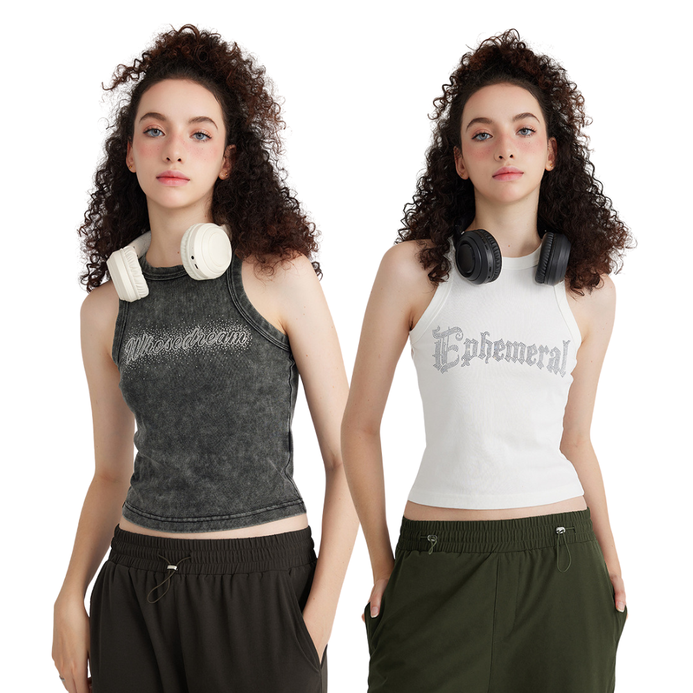 Heavyweight Faded Graphic Crop Tank-INNBLAC Fashion Apparel