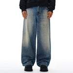 Vintage Light Wash Wide Leg High Rise Jeans