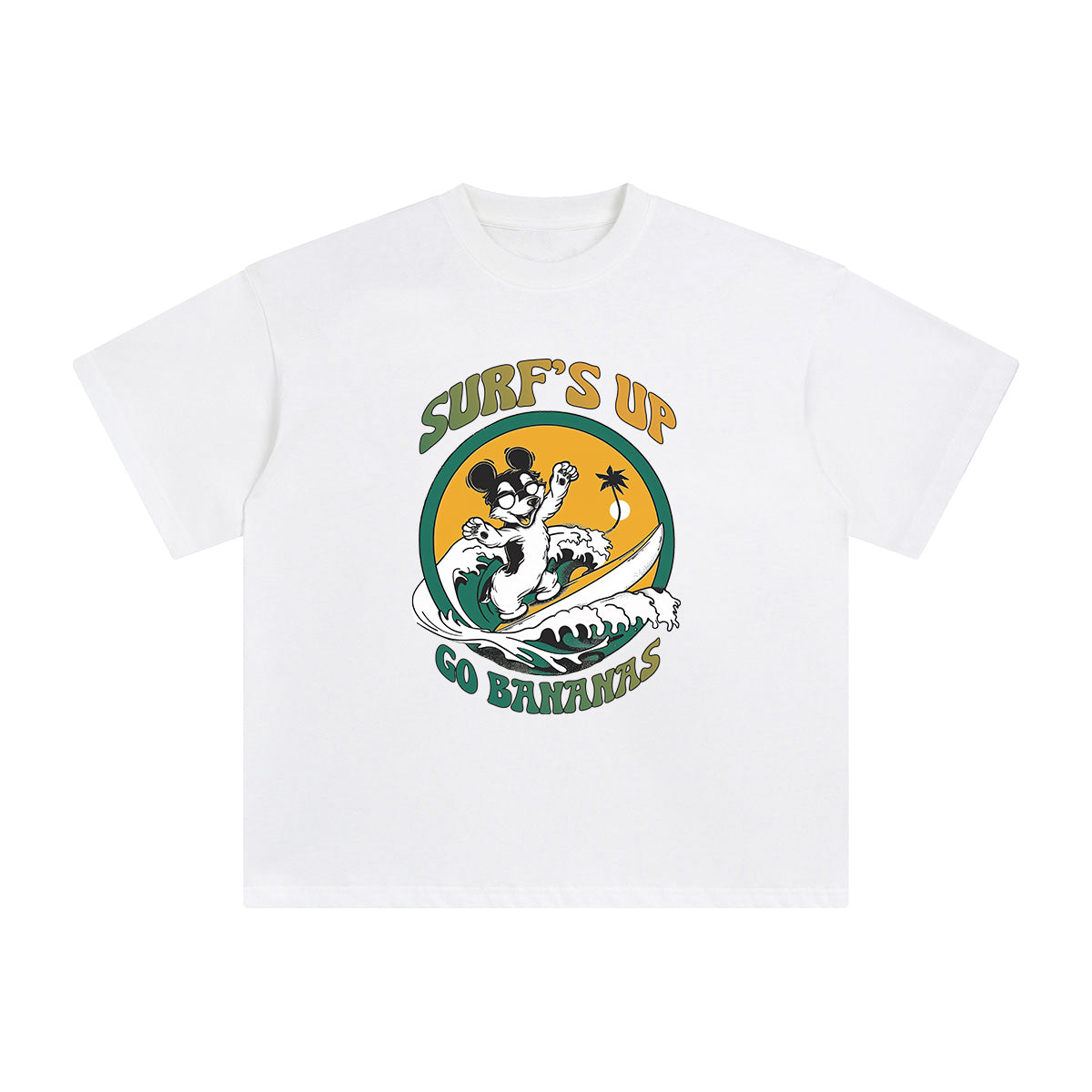 Surf's Up Go Bananas Graphic Tee-INNBLAC Fashion Apparel