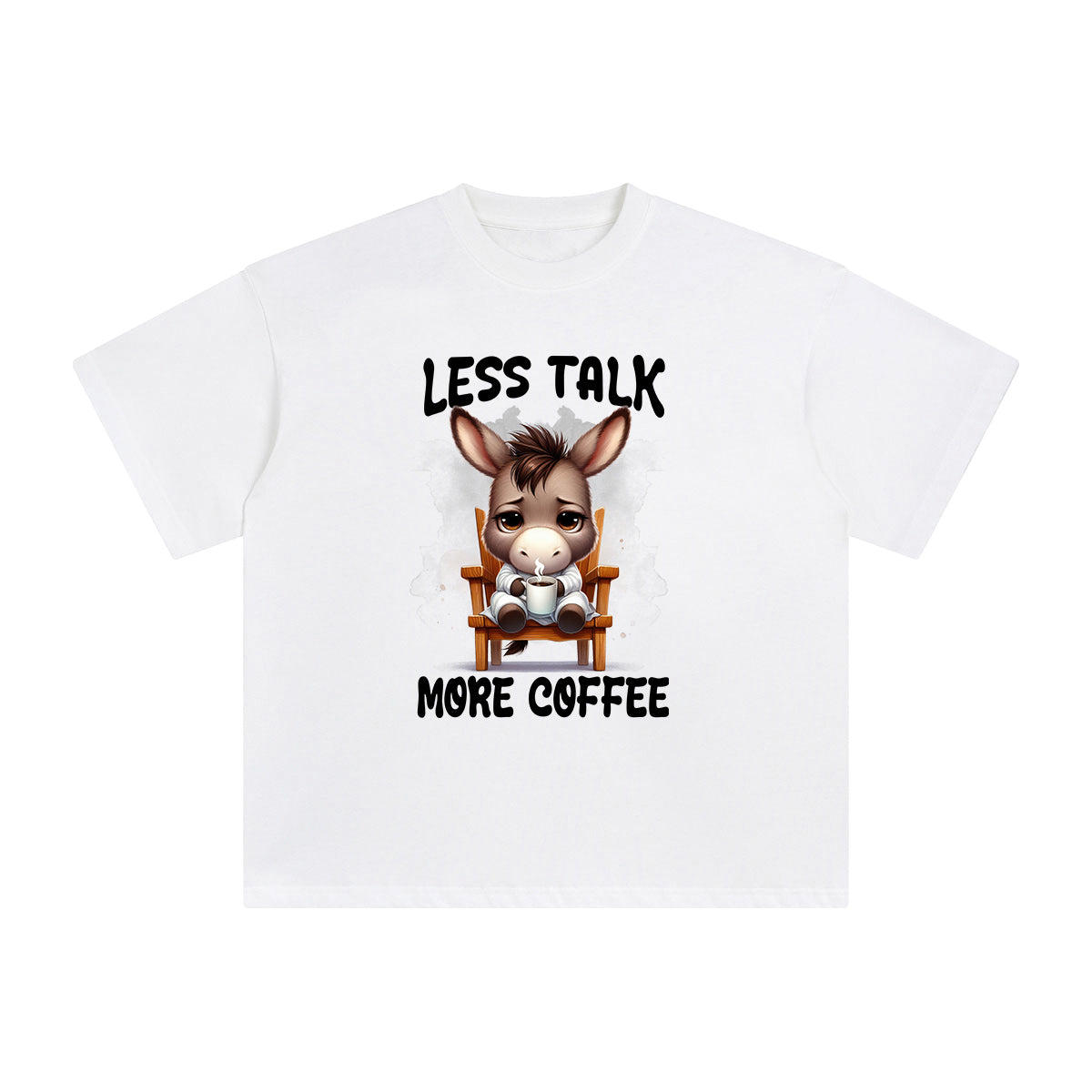 Donkey Drinking Coffee Graphic Tee-INNBLAC Fashion Apparel