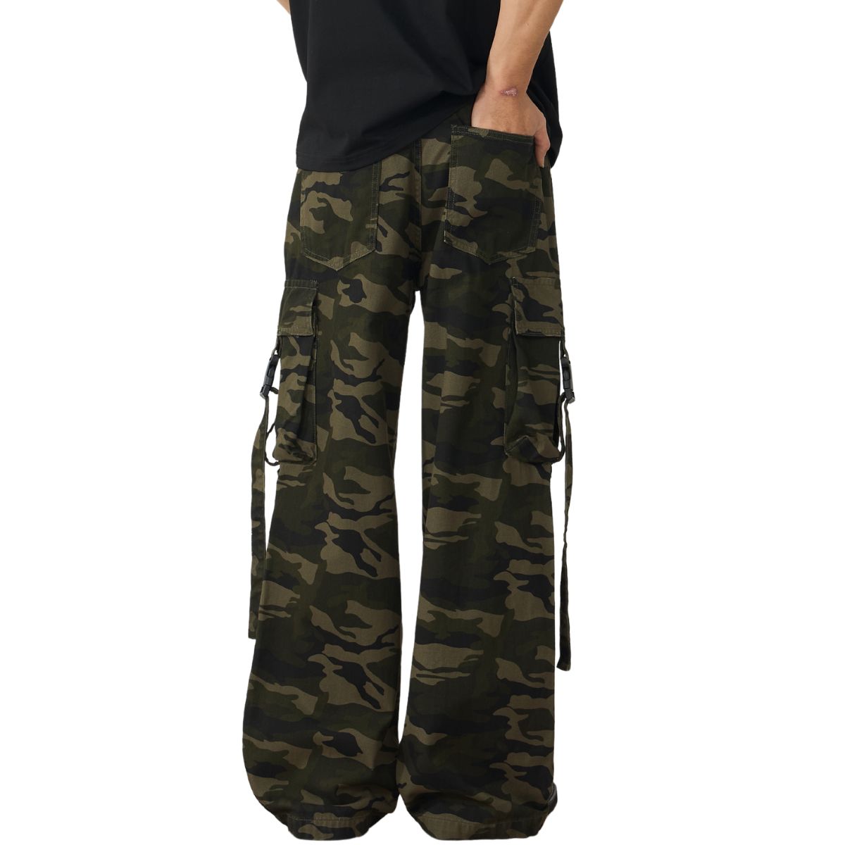Camouflage Straight Leg Cargo Trousers