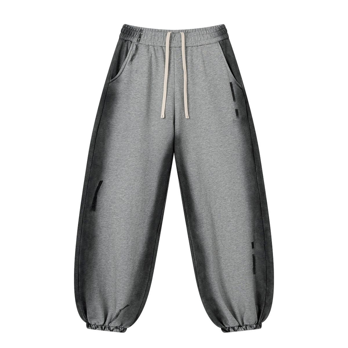 Wasteland‑Style Graffiti Spray‑Dye Distressed Relaxed Sweatpants