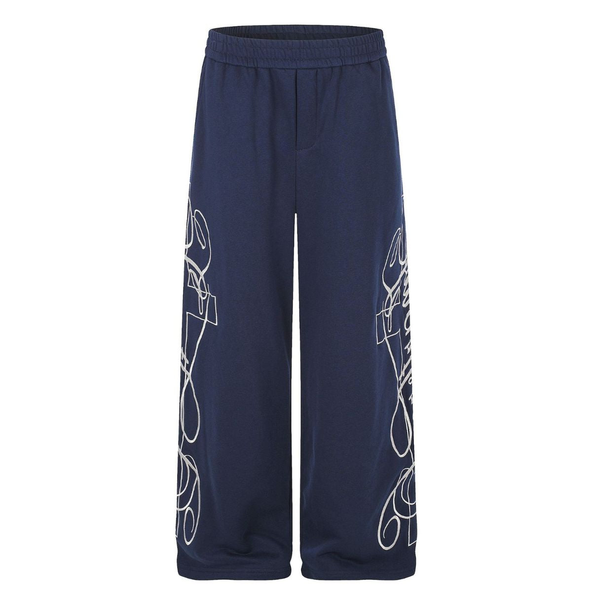 Vintage Embroidered Wide Leg Sweatpants