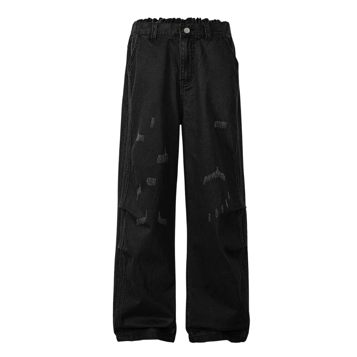 Vintage Striped Corduroy Patchwork Multi-Pocket Relaxed Wide-Leg Cargo Pants