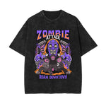 Zombie Attack Graphic Washed Tee-INNBLAC Fashion Apparel
