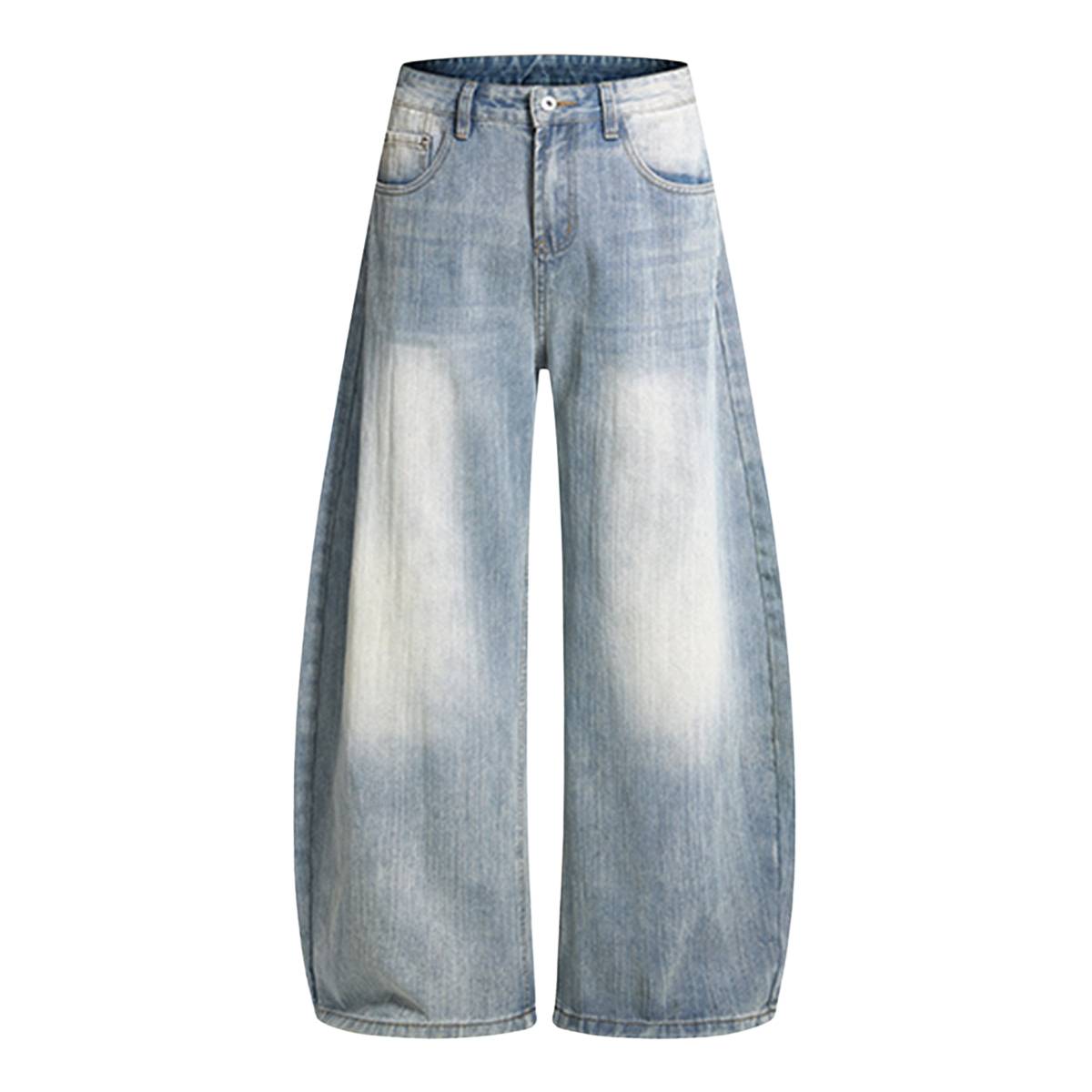 Vintage Fade Sculptural Barrel Leg Denim Jeans