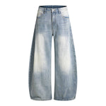Vintage Fade Sculptural Barrel Leg Denim Jeans