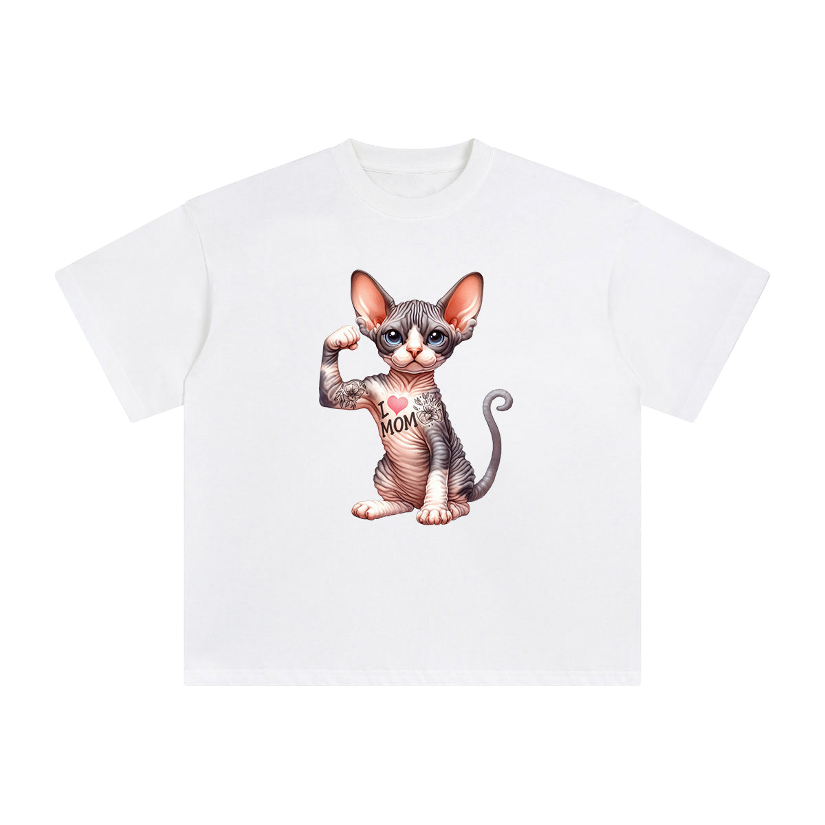 Cornish Rex Flexes Muscles Graphic Tee-INNBLAC Fashion Apparel