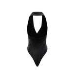 Women's Ribbed Halter Neck Bodysuit