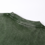 Camiseta lavada de corte holgado y peso pesado de 8.25 oz