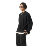 Solid Color Side-Split Fleece Sweatshirt