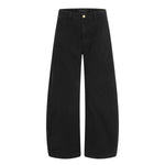 Vintage Scimitar-Wash Pleated Loose-Fit Wide-Leg Pants