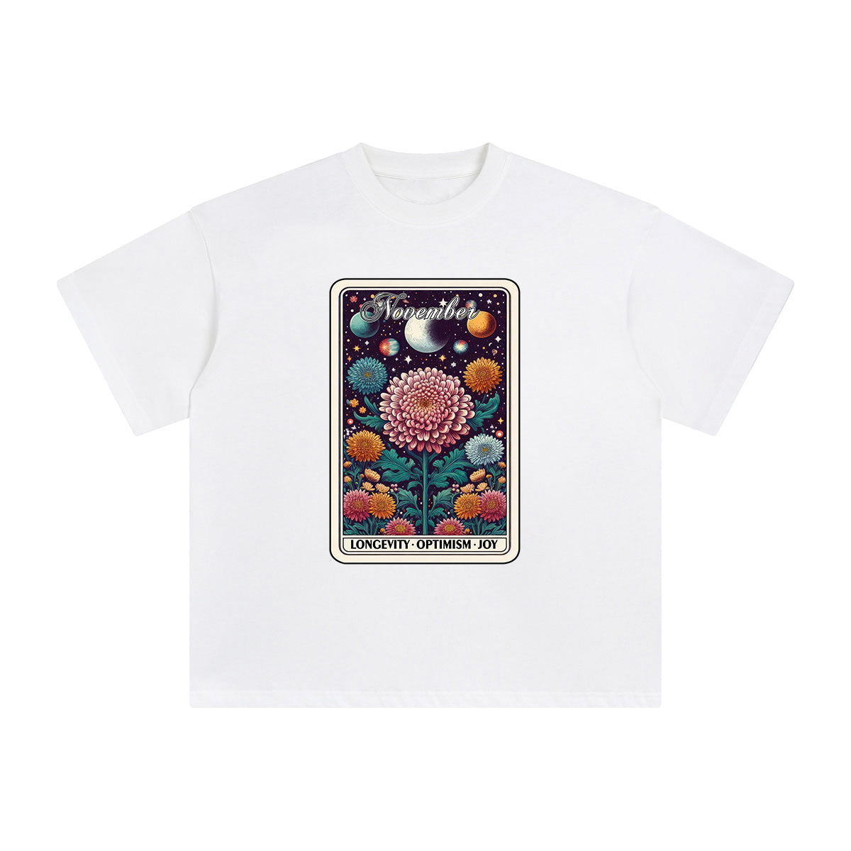 November Chrysanthemum Graphic Tee-INNBLAC Fashion Apparel