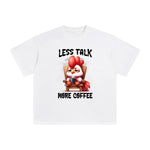 Chicken Drinking Coffee Graphic Tee-INNBLAC Fashion Apparel