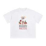 Christmas Maltese & Gift Graphic Tee-INNBLAC Fashion Apparel