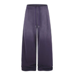 Vintage Washed Distressed Gradient‑Purple Relaxed Wide‑Leg Trousers