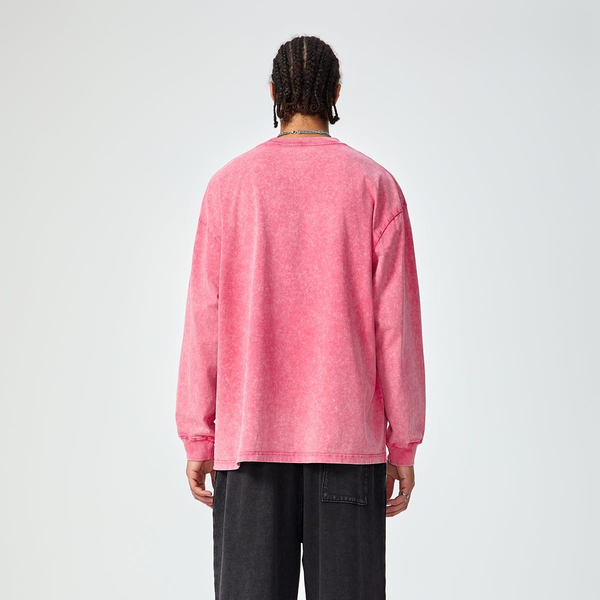 Crew Neck Acid Wash Sweatshirt