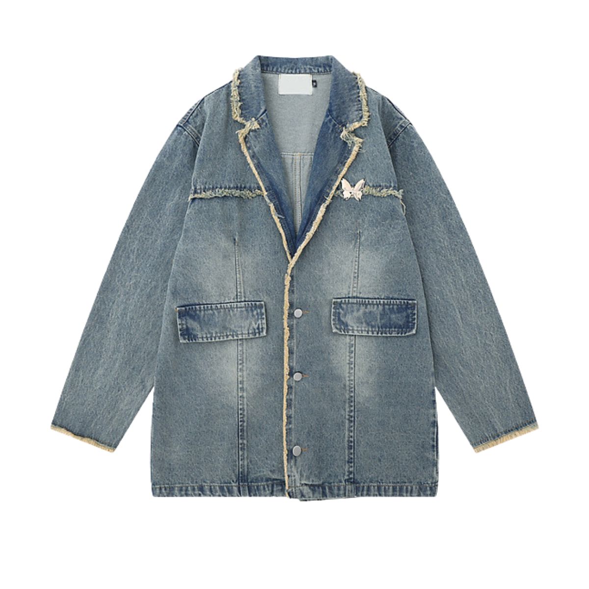 Vintage Hong Kong Chic Denim Blazer Jacket