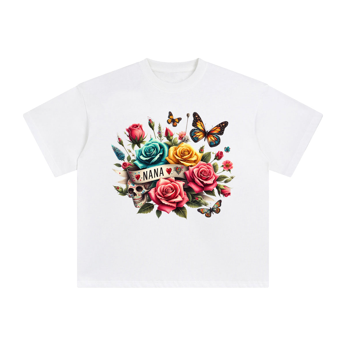 NANA Flowers Graphic Tee-INNBLAC Fashion Apparel