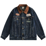 New American Vintage Loose Brown Collar Denim Jacket