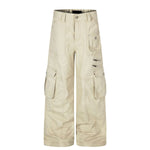 Constructed Multi-Pocket Wide Leg Cargo Trousers