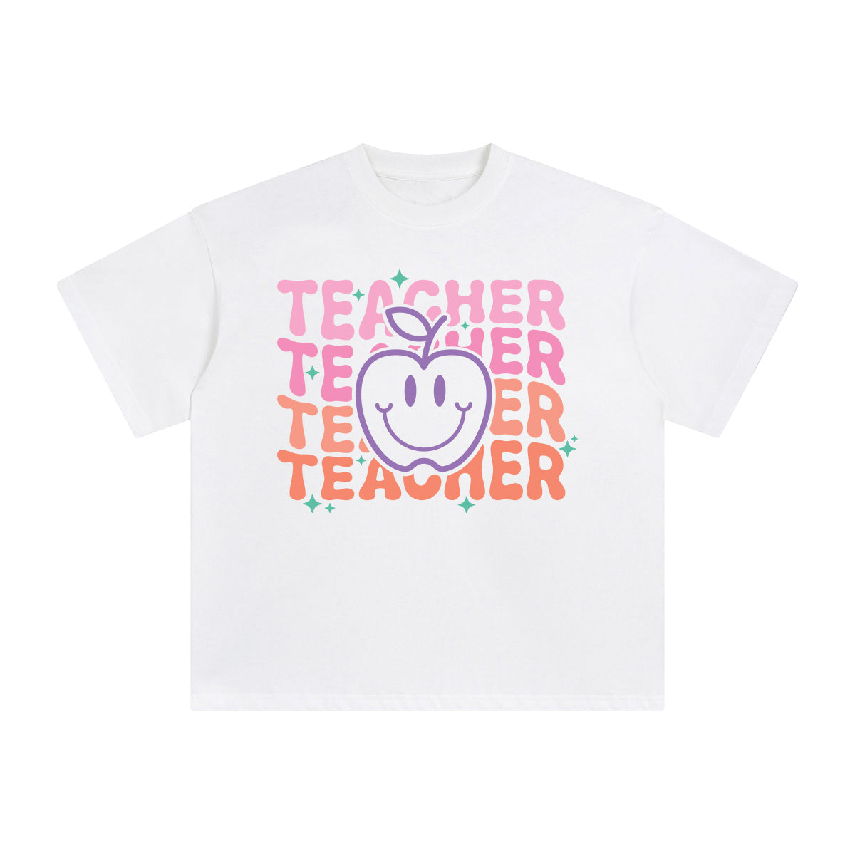Teacher & Apple Emoji Graphic Tee-INNBLAC Fashion Apparel