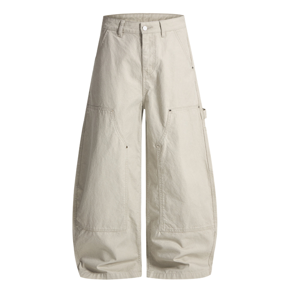 Curved Seam Cargo Loose Fit Pants