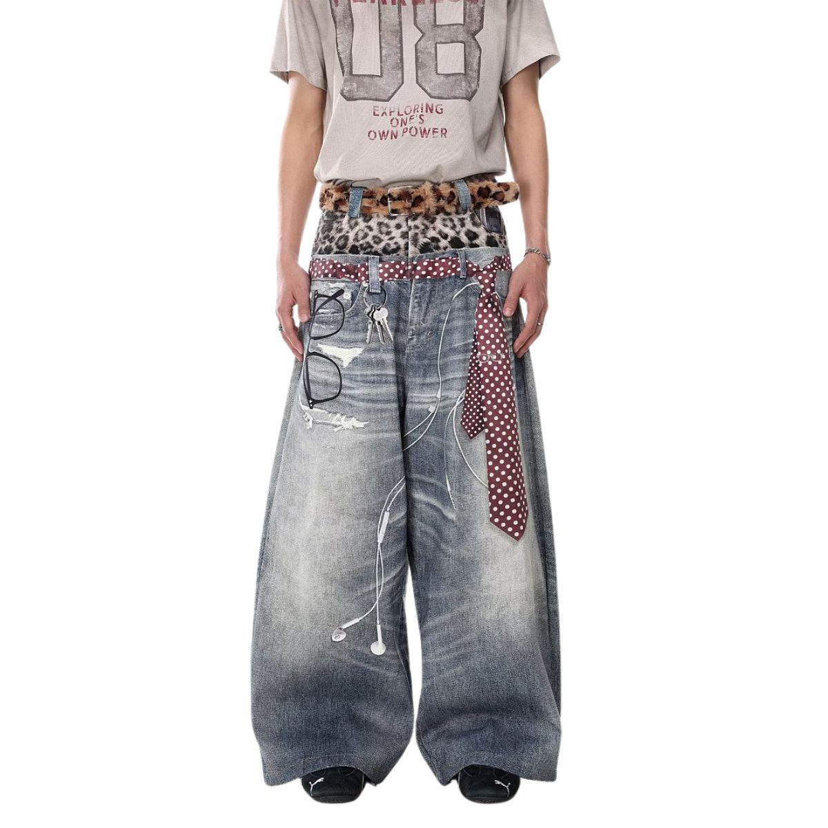 Vintage Layered Balloon Leg Jeans