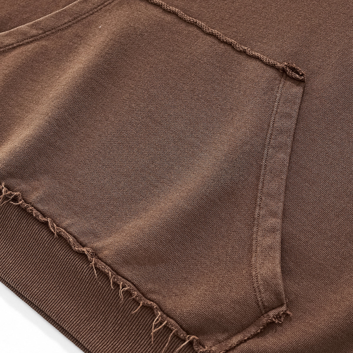 Raw Edge Sleeveless Boxy Hoodie