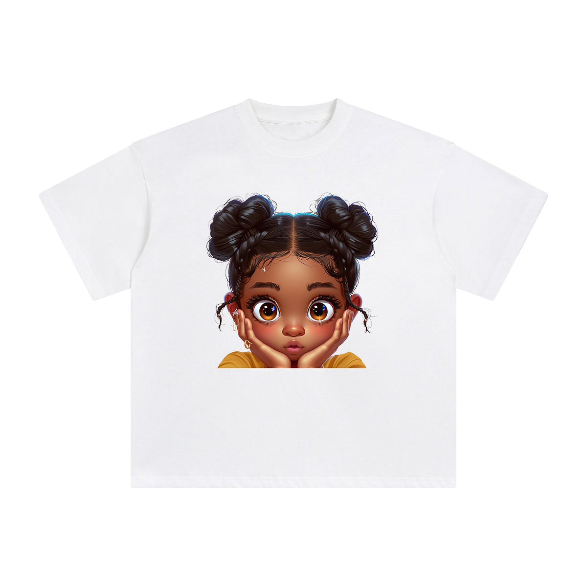 Peeking Boo Girl Graphic Tee-INNBLAC Fashion Apparel